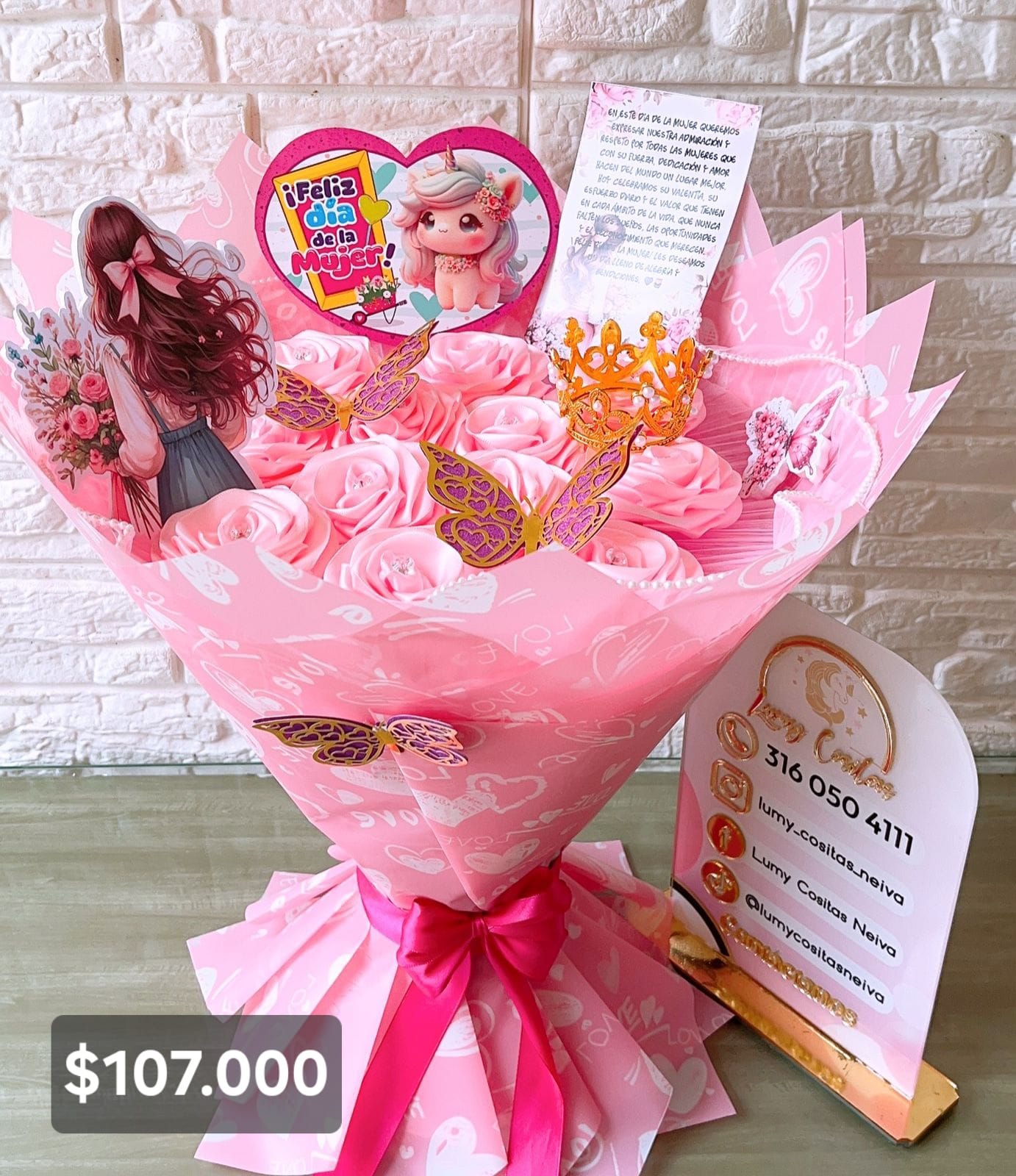07. FLORES ETERNAS 🌹 $107.000🌹ROSADAS
