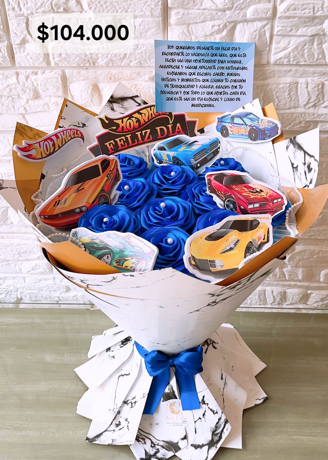 06. FLORES ETERNAS 🌹 $104.000🌹 AZUL HOTWEELLS